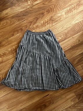 Who What Wear asymmetrical gingham tiered ruffle skirt